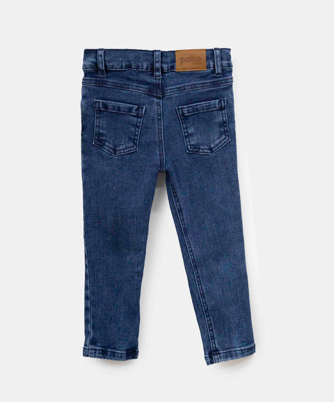 Jean Slim Para Bebé Niña En Denim Tono Medio Oscuro