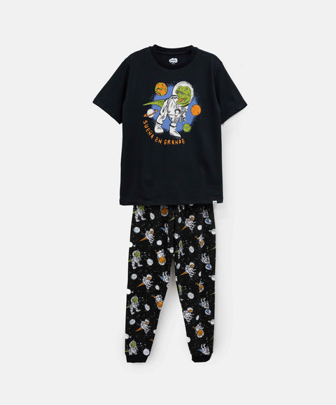 Pijama Que Alumbra Para Niño Color Negro