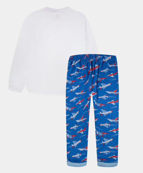 Pijama Camiseta Manga Larga Y Pantalón Para Niño Color Blanco