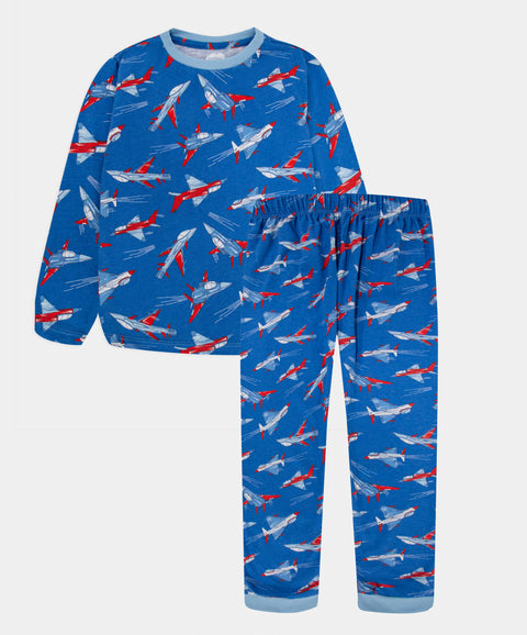 Pijama Camiseta Manga Larga Y Pantalón Para Bebé Niño Color Azul