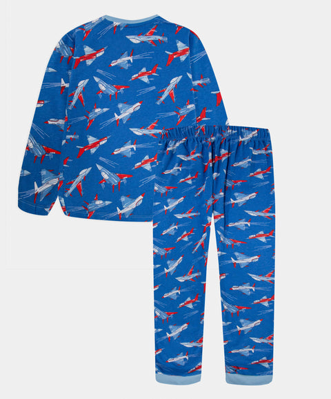 Pijama Camiseta Manga Larga Y Pantalón Para Bebé Niño Color Azul