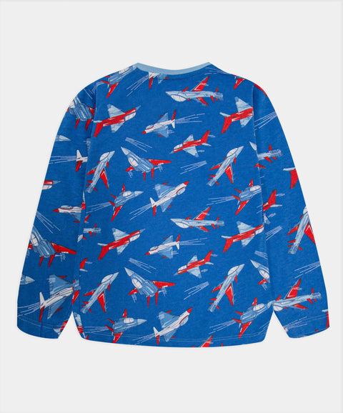 Pijama Camiseta Manga Larga Y Pantalón Para Bebé Niño Color Azul