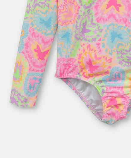 Vestido De Baño Entero Para Niña En Licra Estampado