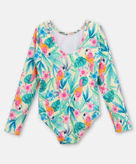 Vestido De Baño Entero Para Niña En Licra Estampado