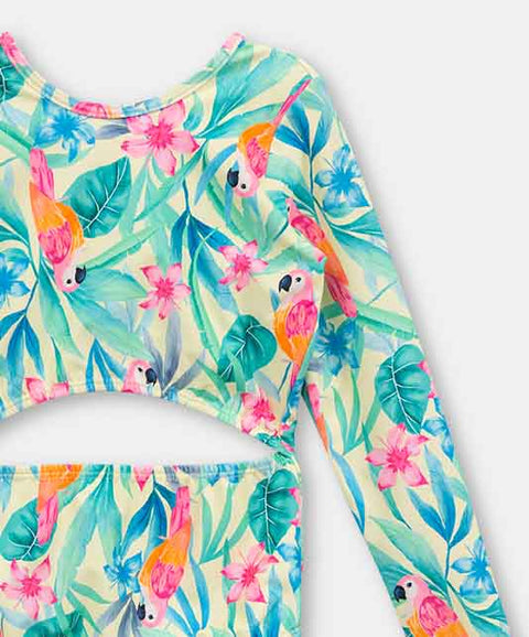 Vestido De Baño Entero Para Niña En Licra Estampado