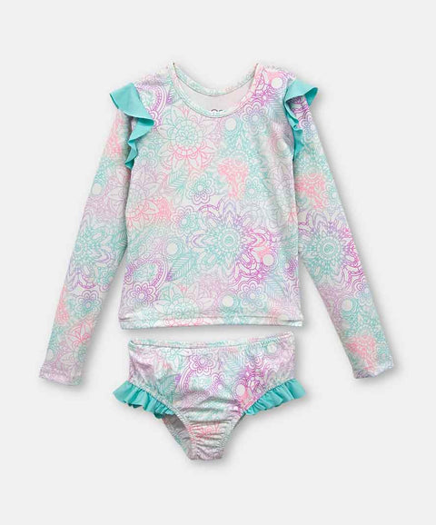 Vestido De Baño Para Niña En Licra Color Verde Agua