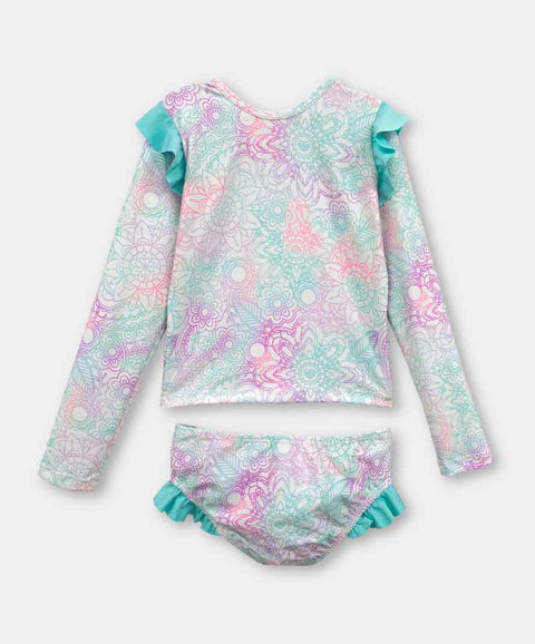 Vestido De Baño Para Niña En Licra Color Verde Agua