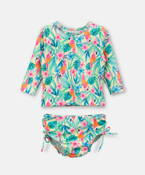 Vestido De Baño Para Recién Nacida En Licra Estampada