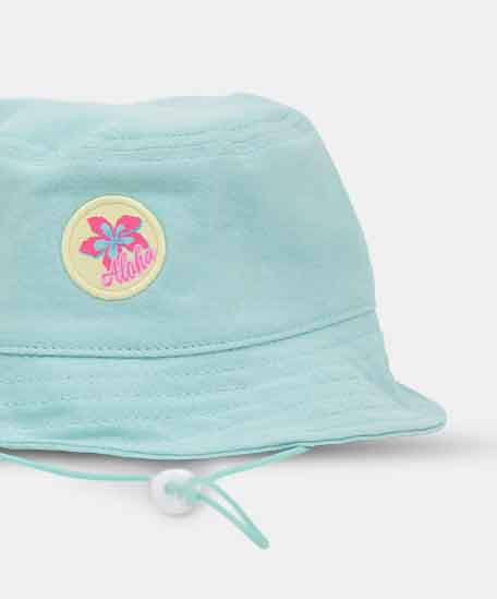 Gorro Playero Para Recién Nacida Color Verde Agua