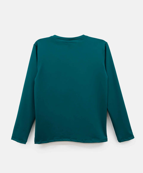 Camiseta De Playa Manga Larga Para Niño En Licra Color Verde Jade