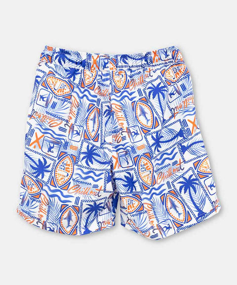 Bermuda De Playa Para Niño Color Azul Estampado