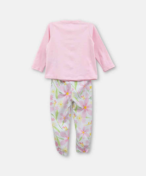 Pijama Manga Larga Y Pantalón Para Bebé Niña Color Rosado