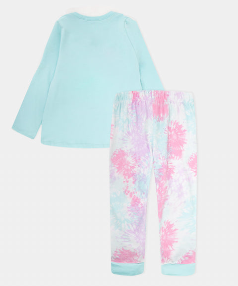 Pijama Manga Larga Y Pantalón Para Bebé Niña Color Azul Claro