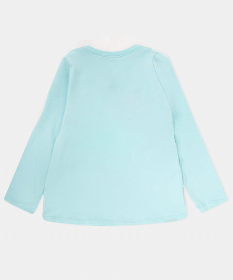 Pijama Manga Larga Y Pantalón Para Bebé Niña Color Azul Claro