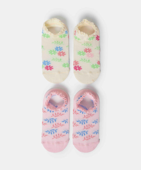 Medias Tobilleras X 2 Para Niña En Algodón Color Rosado