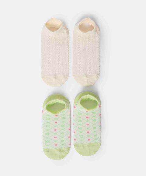 Medias Tobilleras X 2 Para Niña En Algodón Color Verde Manzana