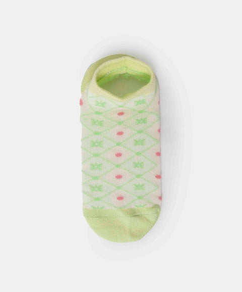Medias Tobilleras X 2 Para Niña En Algodón Color Verde Manzana