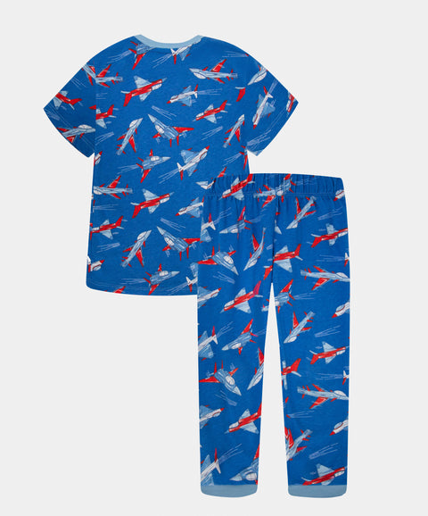 Pijama Camiseta Manga Corta Y Pantalón Para Bebé Niño Color Azul
