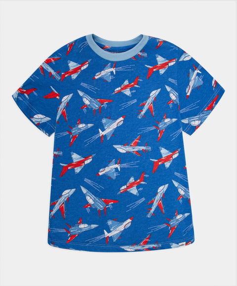 Pijama Camiseta Manga Corta Y Pantalón Para Bebé Niño Color Azul