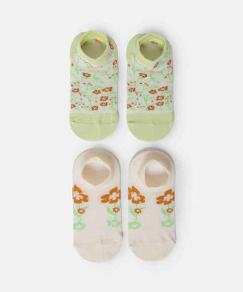 Medias Tobilleras X 2 Para Bebé Niña En Algodón Color Marfil
