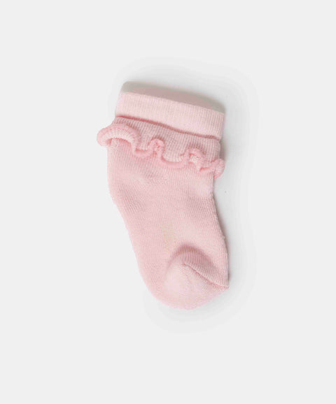 Medias X 2 Para Recién Nacida En Algodón Color Rosado Y Marfil