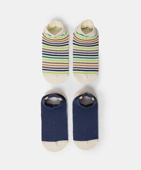Medias Tobillera X 2 Para Niño En Algodón Color Azul