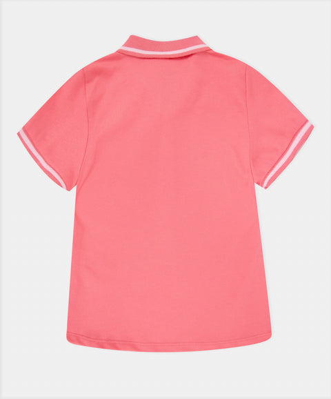 Camiseta Tipo Polo Para Niña En Algodón Color Fucsia