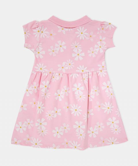 Vestido Tipo Polo Para Bebé Niña En Algodón Color Rosado