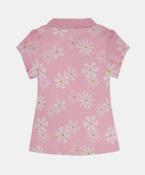 Camiseta Tipo Polo Para Bebé Niña En Algodón Color Rosado