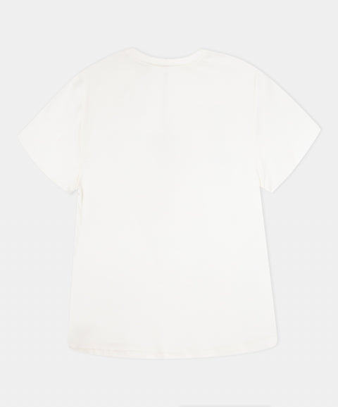 Camiseta Manga Corta Para Niña En Licra Color Marfil