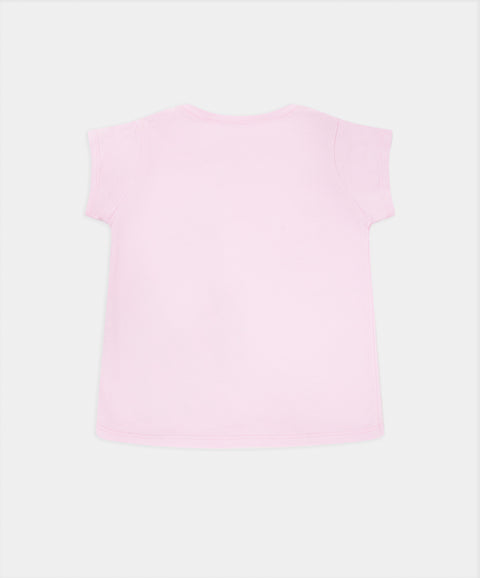 Camiseta Manga Corta Para Bebe Niña En Licra Color Rosado Claro