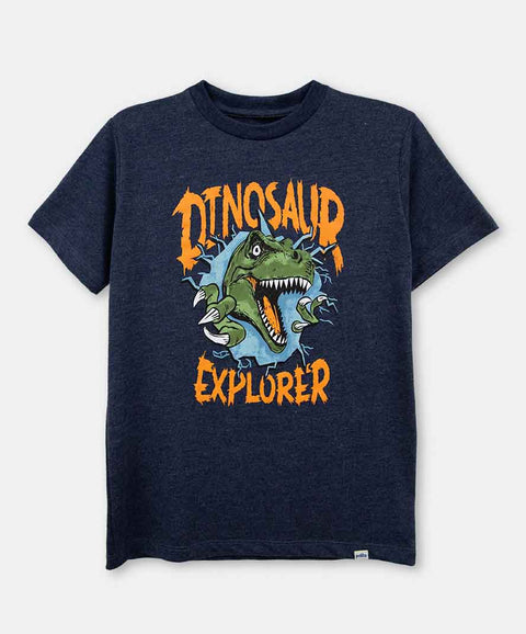 Camiseta Manga Corta Para Niño En Tela Suave Color Azul Cross