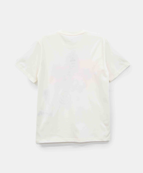 Camiseta Manga Corta Para Niño En Tela Suave Color Marfil