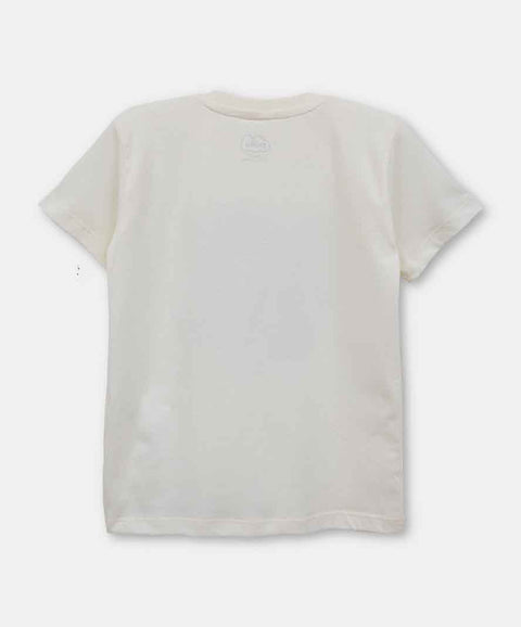 Camiseta Manga Corta Para Bebe Niño En Tela Suave Color Marfil