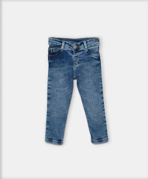 Jean Slim Para Bebé Niña En Denim Tono Medio