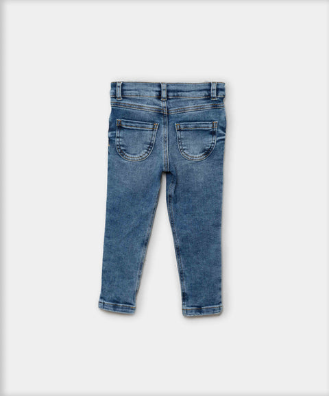 Jean Slim Para Bebé Niña En Denim Tono Medio