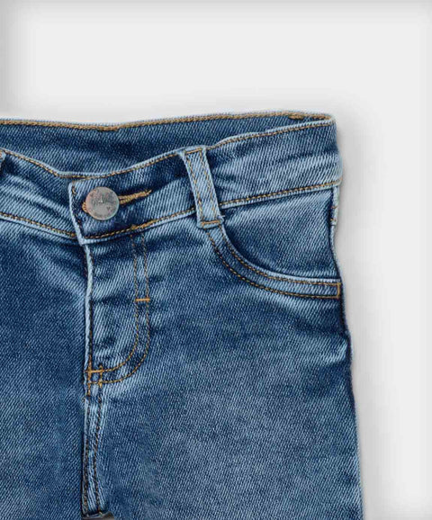 Jean Slim Para Bebé Niña En Denim Tono Medio