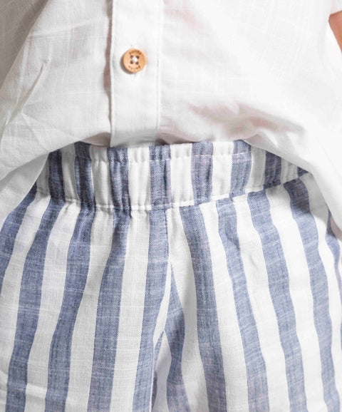 Conjunto De Camisa Y Bermuda Para Niño En Algodón Color Blanco