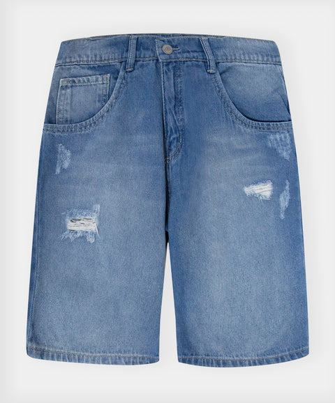 Bermuda Para Niño En Denim Tono Medio