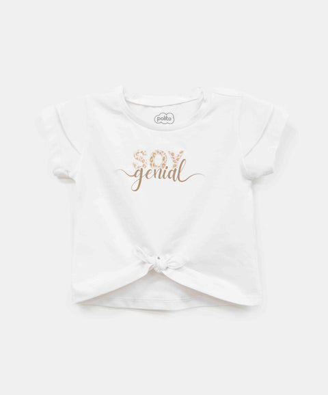 Conjunto Camiseta Y Falda Short Para Bebé Niña Color Blanco