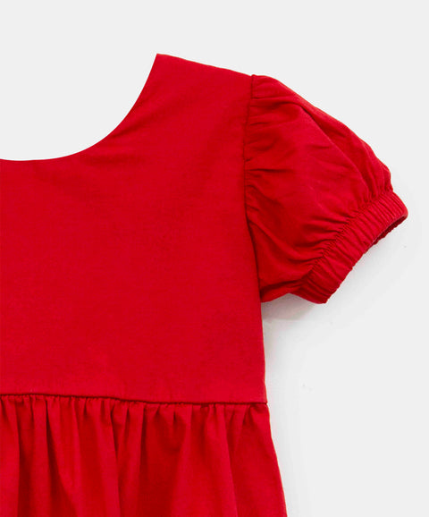 Vestido Para Bebé Niña En Popelina Color Rojo