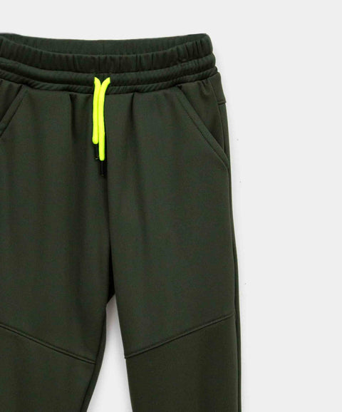 Jogger Deportivo Perchado Para Niño Color Verde Militar