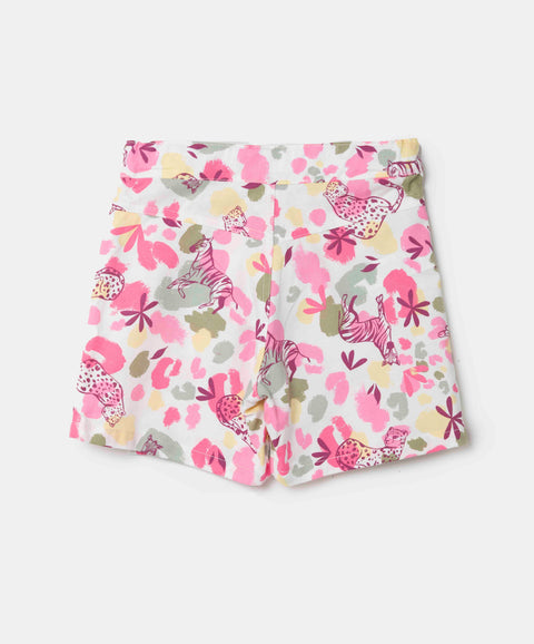 Falda Short Estampada Para Niña Color Blanco