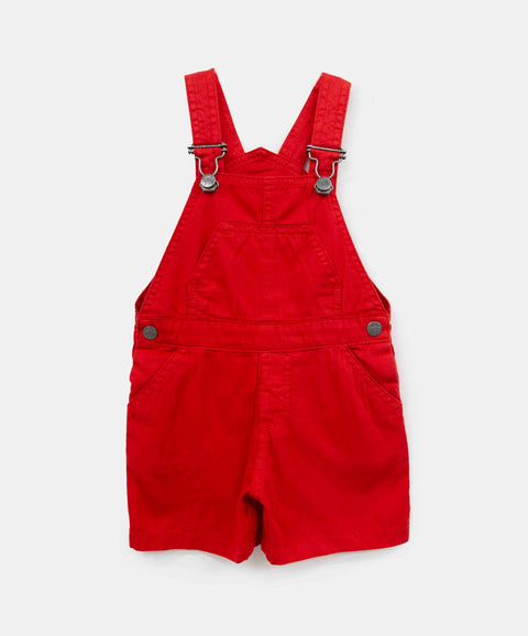 Overol Corto Para Bebé Niño En Twill Color Rojo