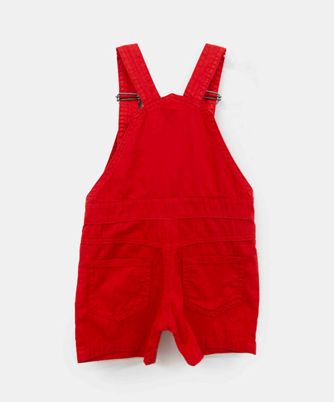 Overol Corto Para Bebé Niño En Twill Color Rojo