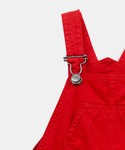 Overol Corto Para Bebé Niño En Twill Color Rojo