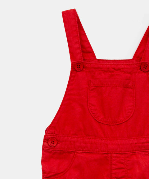 Overol Largo Para Recién Nacido En Twill Color Rojo
