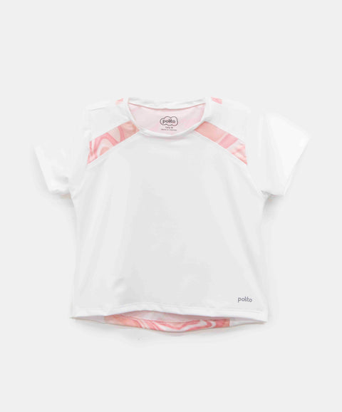 Camiseta Deportiva Para Niña En Licra Color Blanco