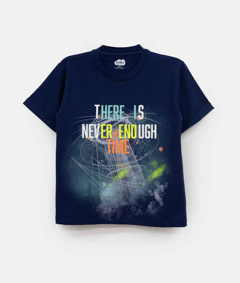 Camiseta Manga Corta Para Niño En Tela Suave Color Azul