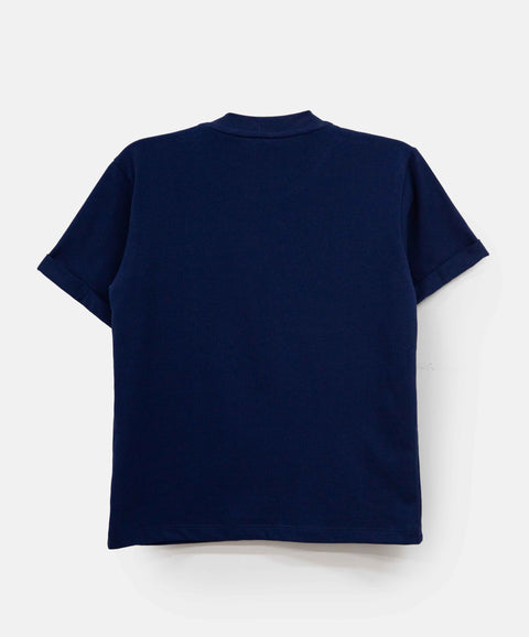 Camiseta Manga Corta Para Niño En Tela Suave Color Azul